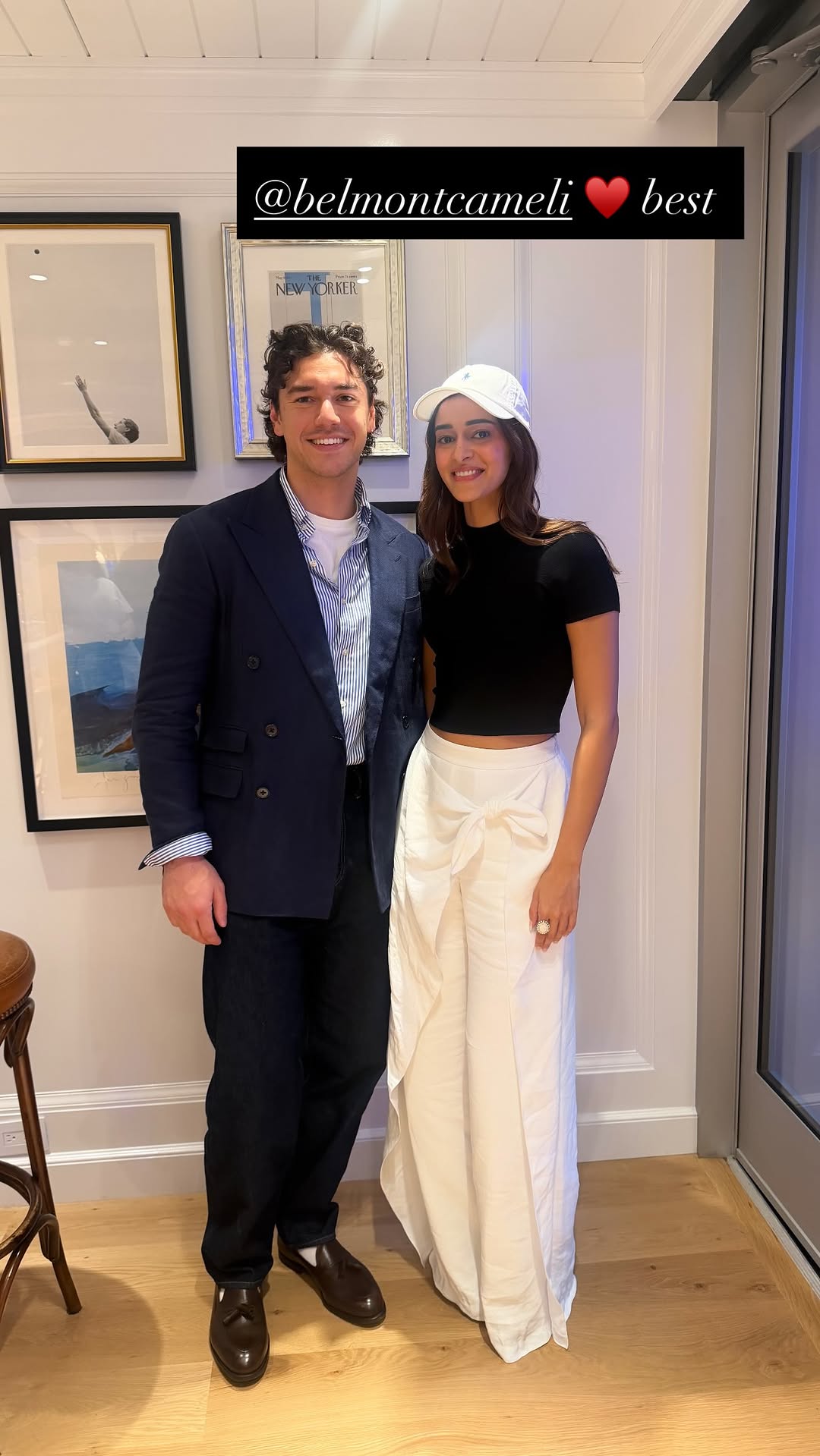 ananya panday poses with off campus star belmont cameli at us open in new york pic goes viral1 6aa68a1574243