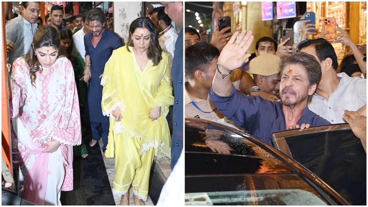 Shah Rukh Khan Lalbaugcha Raja Visit With Gauri and Suhana