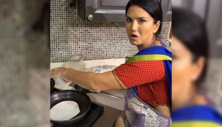 Sunny Leone Hot Video Making Paratha in Saree Will Make Your Mauth Watering