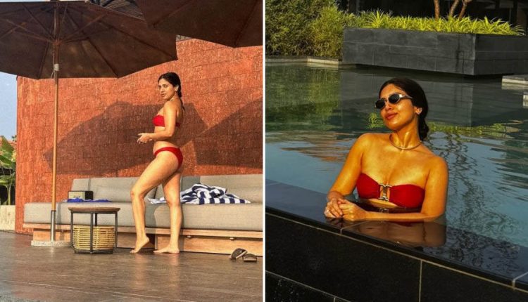 Bhumi Pednekar Turns Heads in Red Bikini, Flaunts Her Curvy Figure in Sizzling Pool Photos
