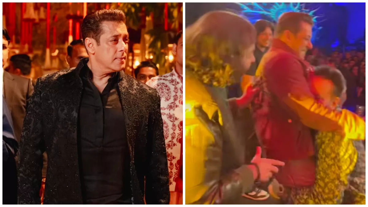 Salman Khan Playful Antics with Bodyguard Shera at Ambani Party