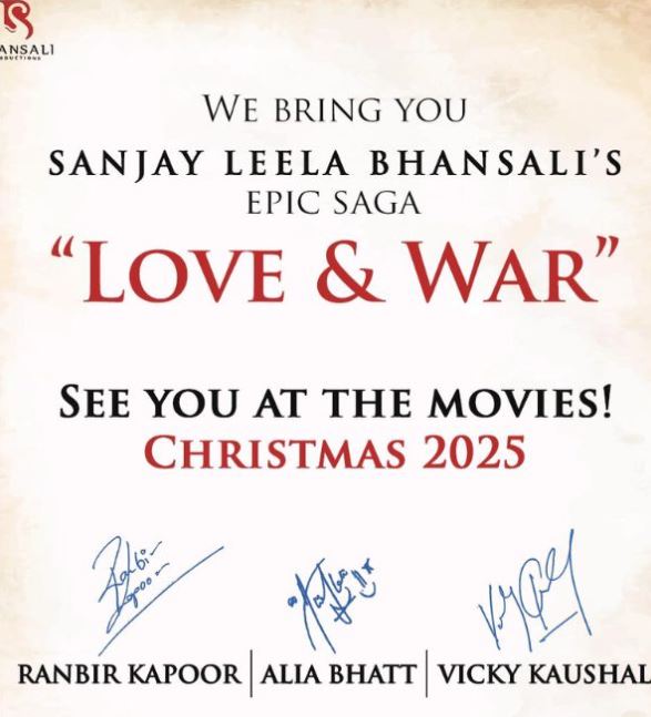 Sanjay Leela Bhansali 'Love And War', Shooting Commencement and Release Date Revealed