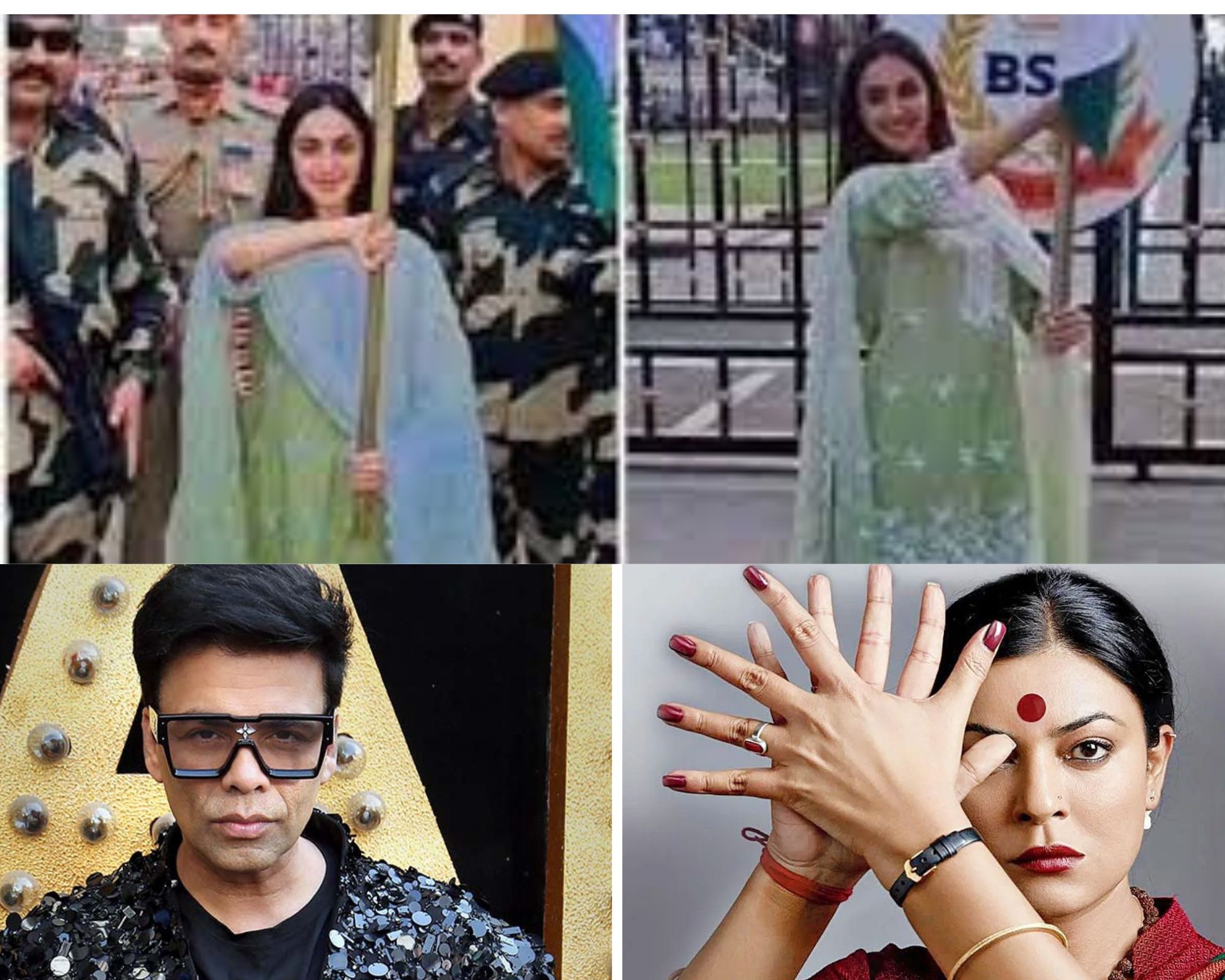 Bollywood News : Kiara Advani's Tribute at Wagah Border, Karan Johar Addresses "Movie Mafia" Label, and Sushmita Sen Empowers in 'Taali'