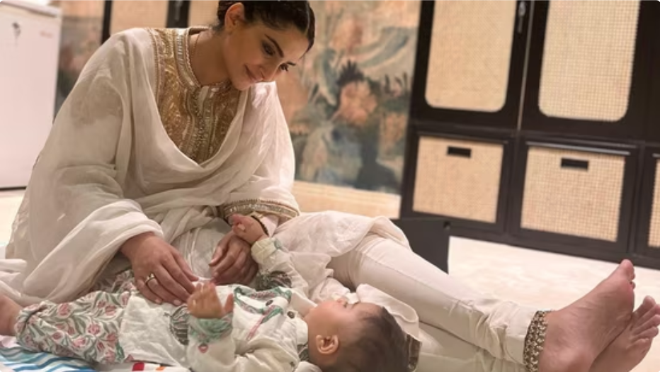 Sonam Kapoor with her kid.